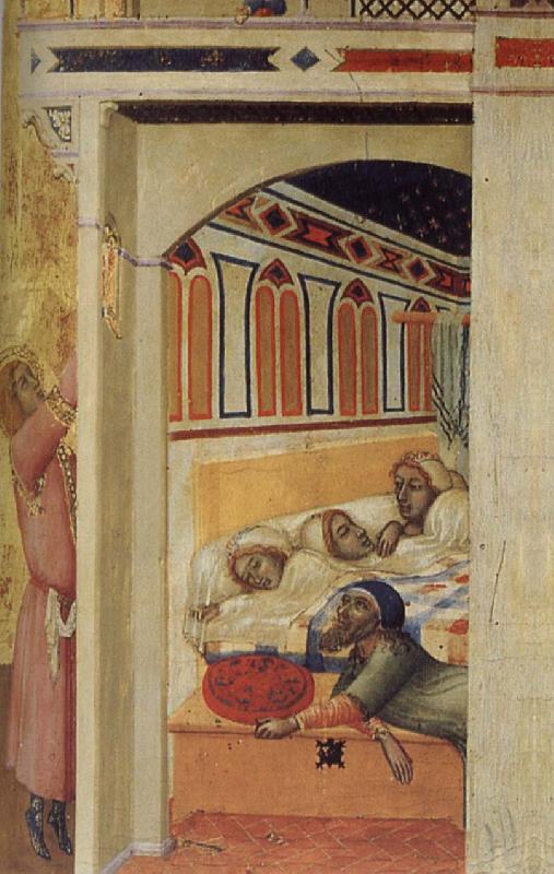 Ambrogio Lorenzetti St. Nikolaus-barmhartighetsgarning oil painting picture